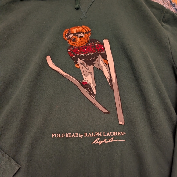 Ralph Lauren Green Polo Bear Hoodie - Picture 3 of 7